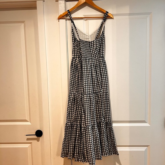 Old Navy Gingham Tiered Maxi Dress Petite Medium Smocked Cottagecore Preppy Boho - Picture 6 of 10